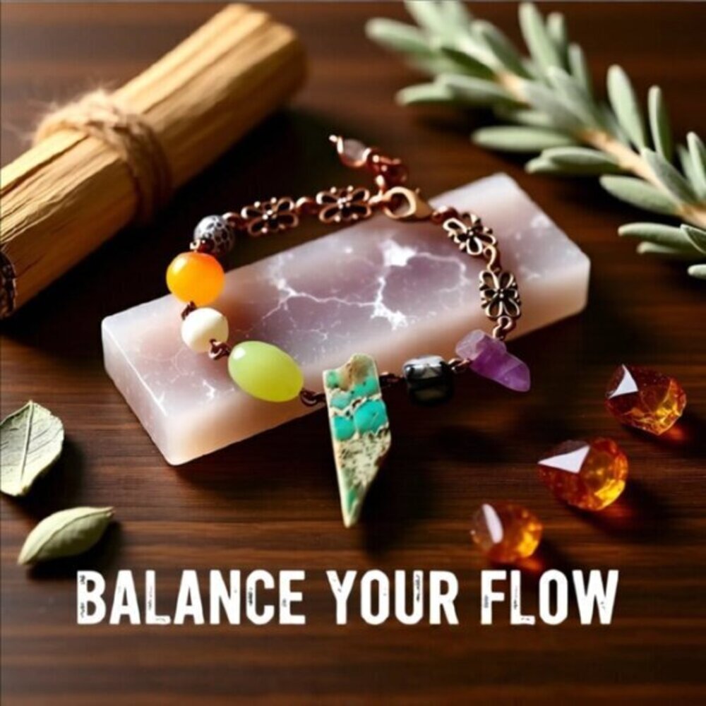 Spunky Vibrant Energizing! Semi-Precious Beads Chakra Bracelet! Reiki Energy Chi